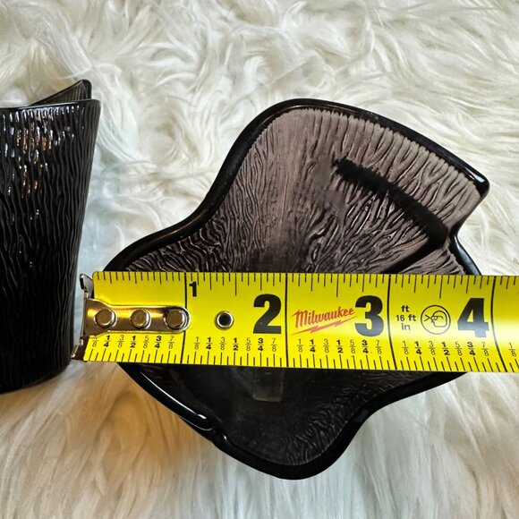 Vintage PartyLite Candle Votives Set Purple Glass 2PC Grunge Goth Art Deco - Picture 9 of 10